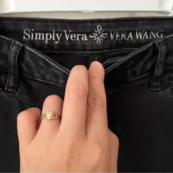 Simple Vera Wang Womens Pants 4 Mid-Rise‎ Black Denim Jeans Casual Streetwear - Picture 6 of 12